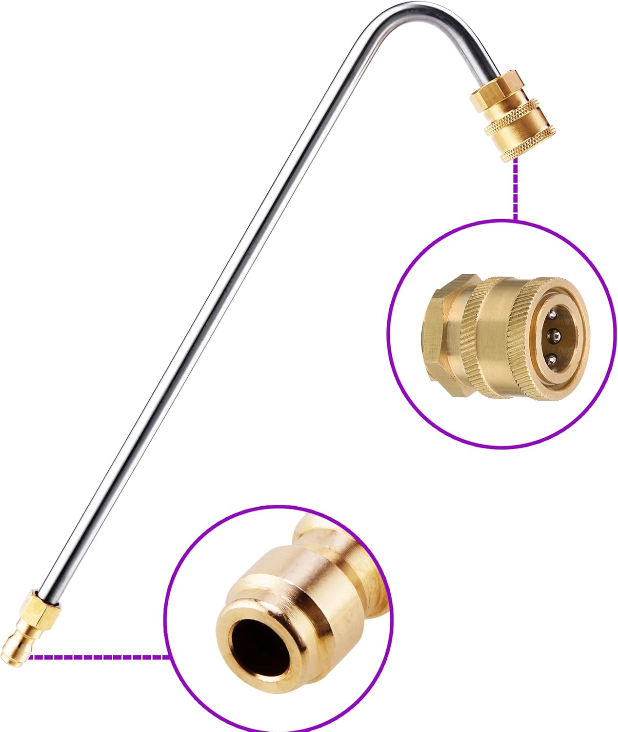 RIDGE WASHER Gutter Cleaner Attachment for Pressure Washer, 120 Degree, Extension Wand Angled for Gutter Cleaning with 5 Spray Nozzle Tips, 1/4 Inch Quick Connect, 13 Inch, 4000 PSI - Image 2