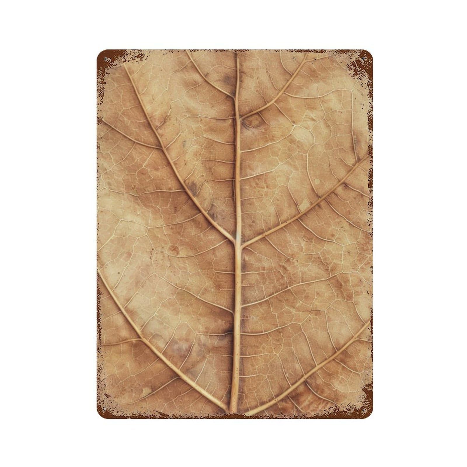 WIHYRTUI Warm Terracotta Detailed Skeleton Foliage Layout 04 Wall Retro Iron Metal Tin Sign Vintage Art Poster Modern Home Cofffee Club Art Bar Shop Decor Style 40x30cm