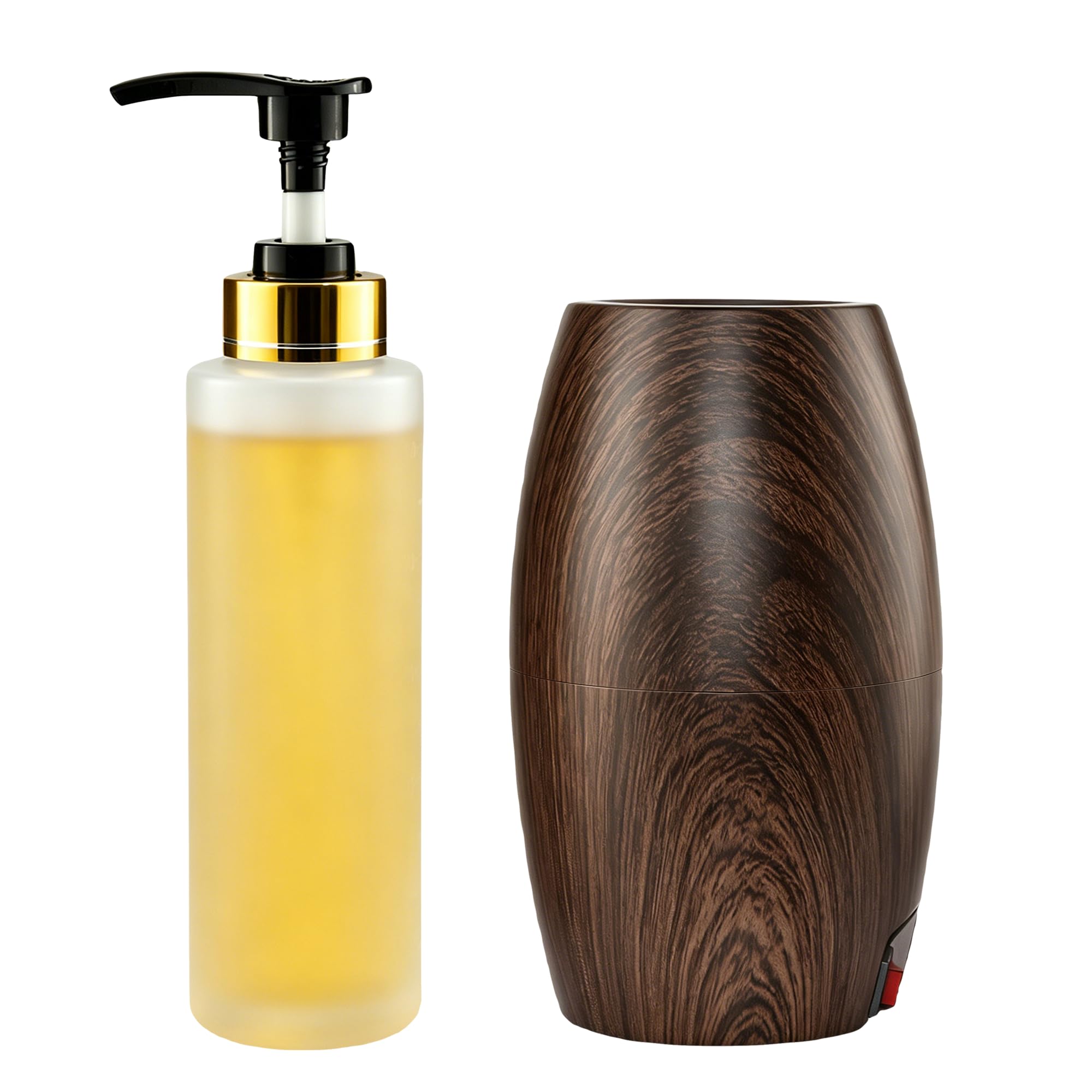Elitzia Massaggio Olio Scaldabagno Lozione Warmer 131 ° F Temperatura costante con Bottiglie Pompa di Plastica Massaggio Olio Riscaldatore per Creme Gels & Oli Essenziali ETOH843N (noce)