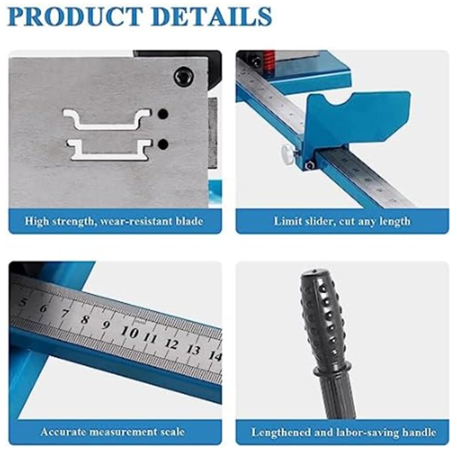 Cortador de riel guía de doble ranura para aluminio, hierro, acero, perfil alto/bajo, corte rápido con escala