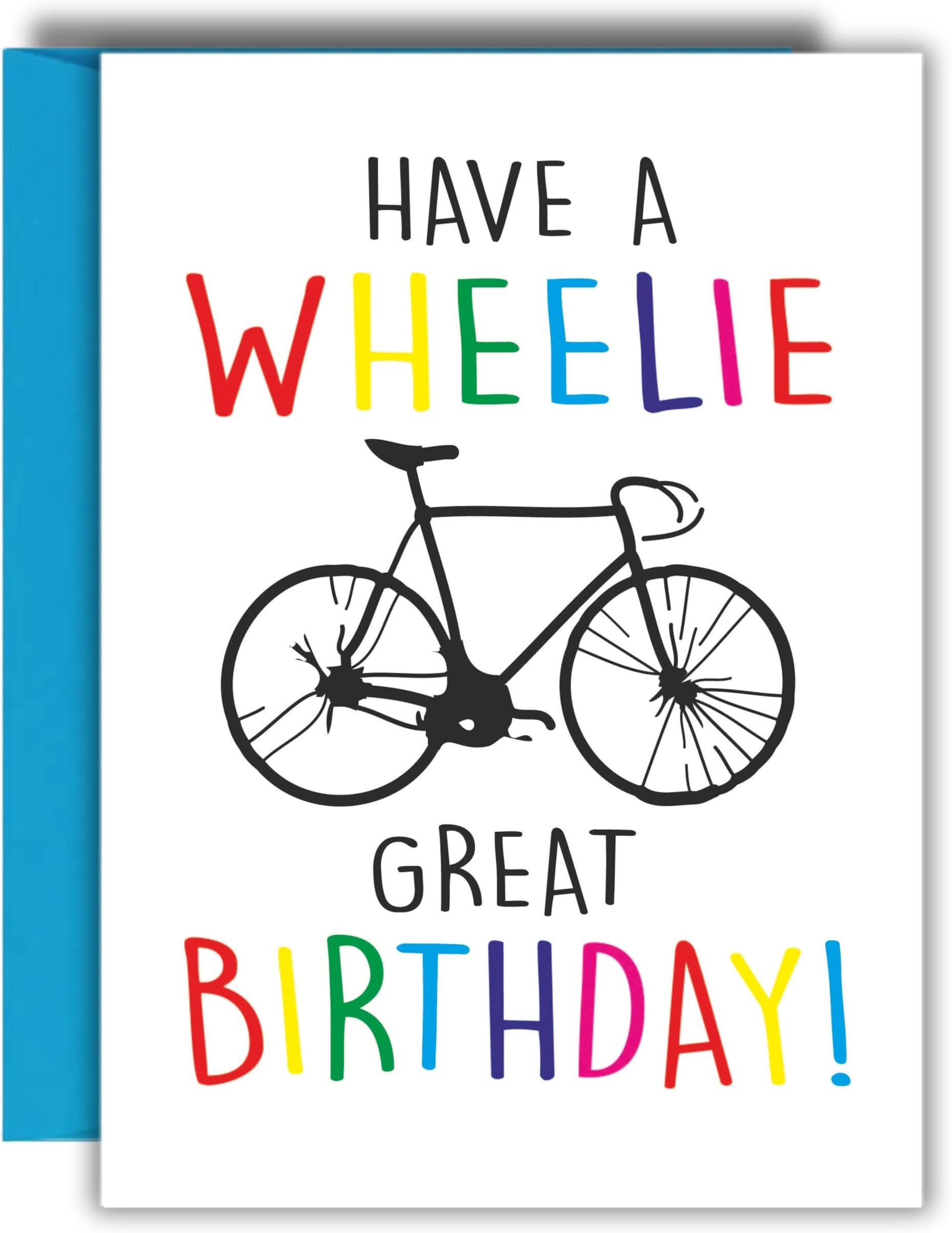 Funny Birthday Card For Cyclist Bike Lover Dad Friend Cycling Fan Humour Card For Him Her Wheelie Pun - C67