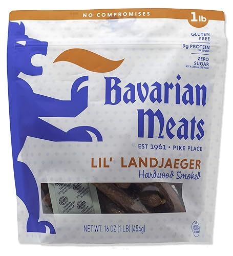 Bavarian Meats Lil' Landjaeger Madera Ahumada Zero Sugar Palitos de salchicha 16 0z