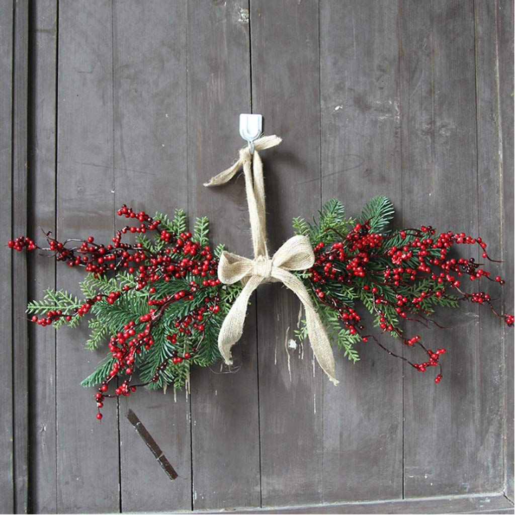 Boże Narodzenie Berry Lniane Drzwi Wiszą Dekoracje Sztuczne Owoce Xmas Okno Ręcznie Robione Ozdoby Wisiorek