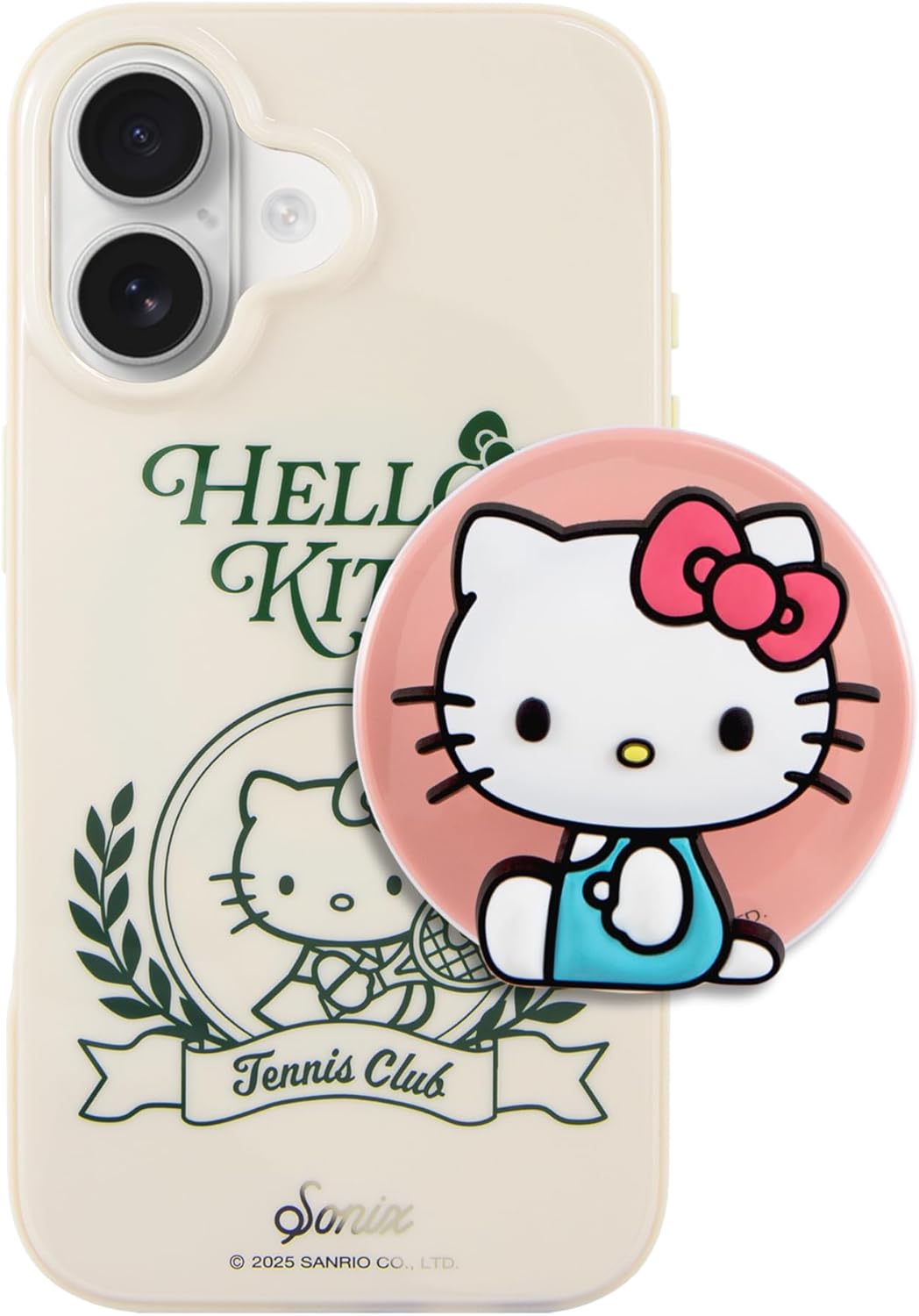 Sonix x Sanrio Magnetic Silicone Phone Ring (Hello Kitty) + Case for MagSafe iPhone 16 (Hello Kitty Tennis)