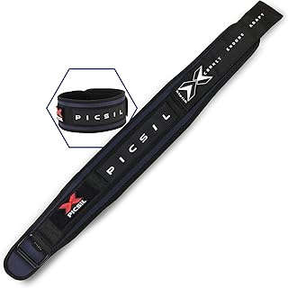 Picsil Cinturón Lumbar para Levantamiento de Pesas, Ideal para Sentadillas, Peso Muerto, Zancadas, Cinturón Personalizable con Espacio para Parches, 6 Colores, 4 Tallas
