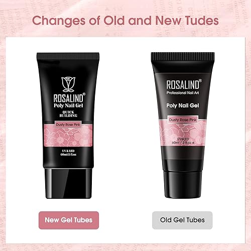 Miniatura 2 de ROSALIND Nude Pink - Gel de uñas de polietileno, extensión de 2 onzas, color rosa y rosa neutro, construcción rápida, gel acrílico en tubos para