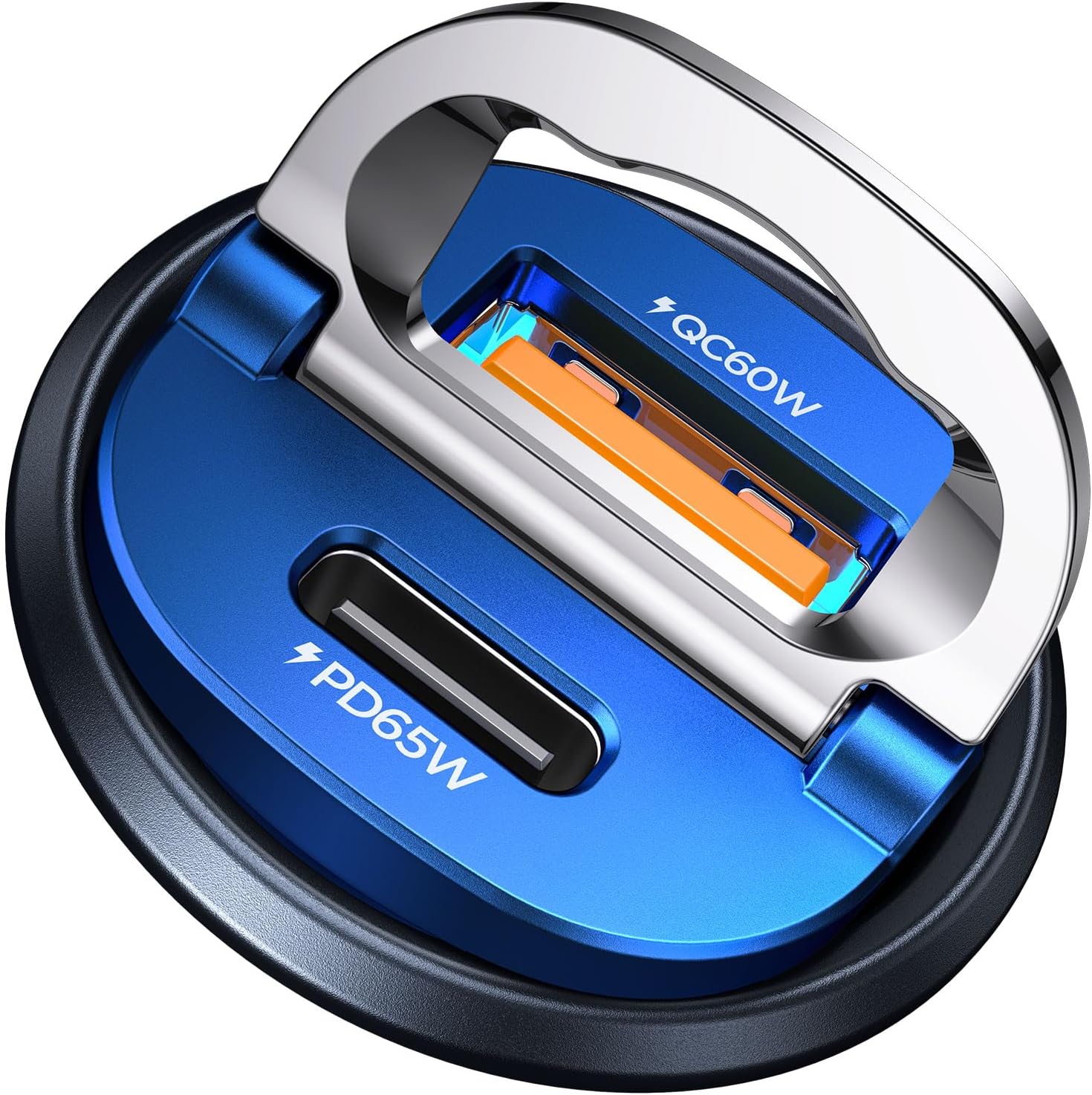 【Upgraded】 125W USB C Car Charger Super Fast Charging for iPhone 16, [PD65W & QC60W][All Metal] MRGLAS Cigarette Lighter Car Charger,Dual Port for iPhone 16 15 Pro iPad Samsung S25 S24 MacBook-Blue