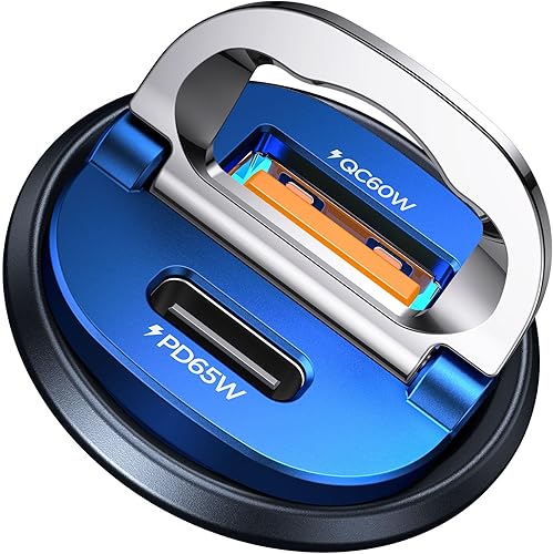 Miniatura 12 de MRGLAS [Paquete de 2] Cargador de coche USB C de 125 W, mini adaptador de coche USB C de metal de carga rápida PD65W y QC60W de doble puerto tipo C
