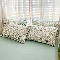 Vista 153 de 3 piezas de juego de funda de edredón tamaño individual XL, funda de edredón blanca con estampado floral azul, ropa de cama coquette de algodón