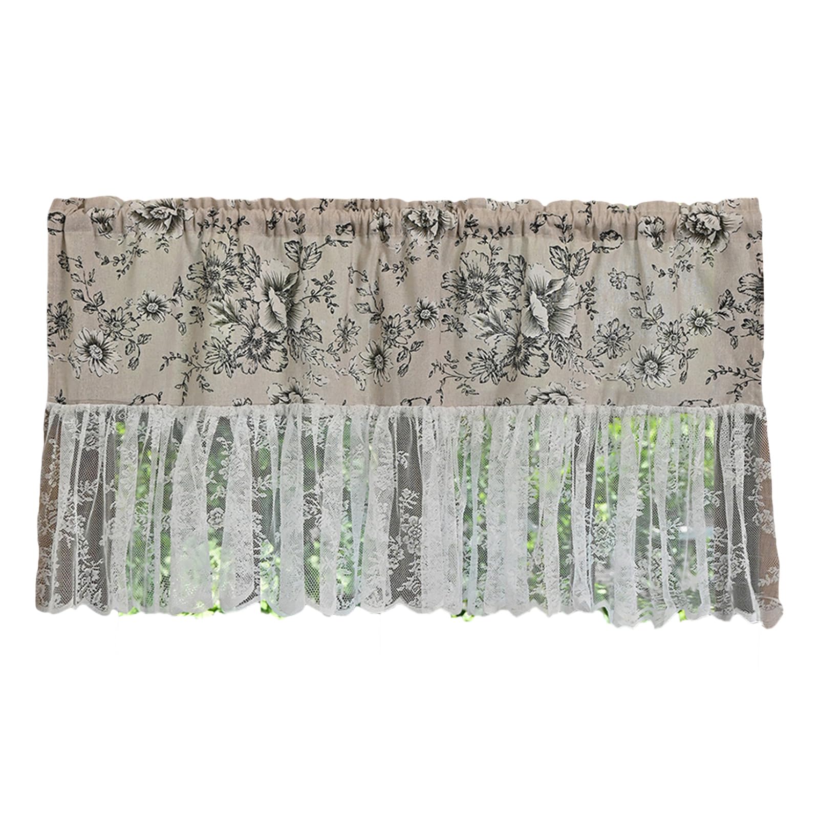 Tsophreniq Flower Lace Curtains Semi Sheer Light Filtering Window Drapes Instantly Hanging Home Upgraded Flower Polyester Curtains