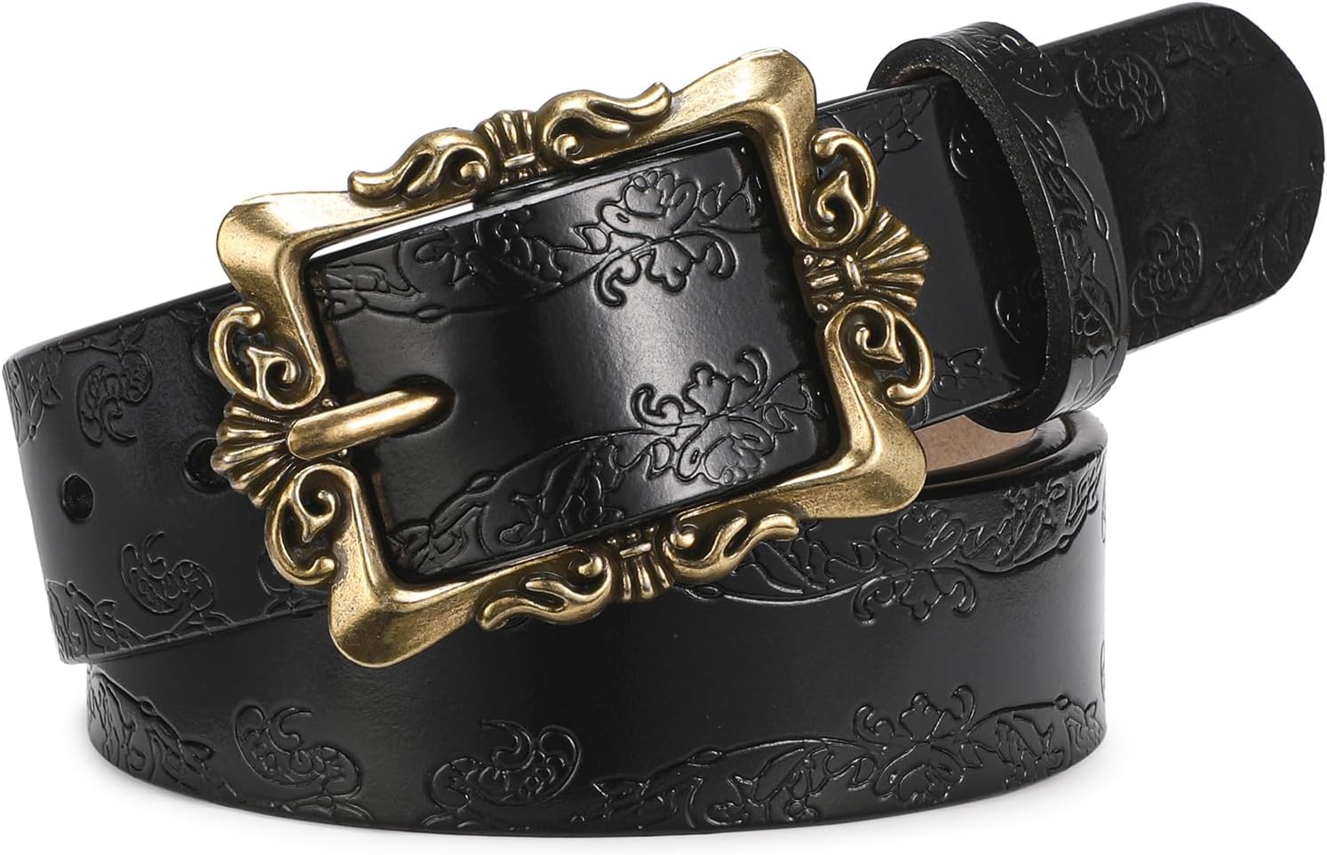 Womens Leather Belt Fashion Soft Waist Belt with Pin Buckle for Jeans Dress Leisure Pants