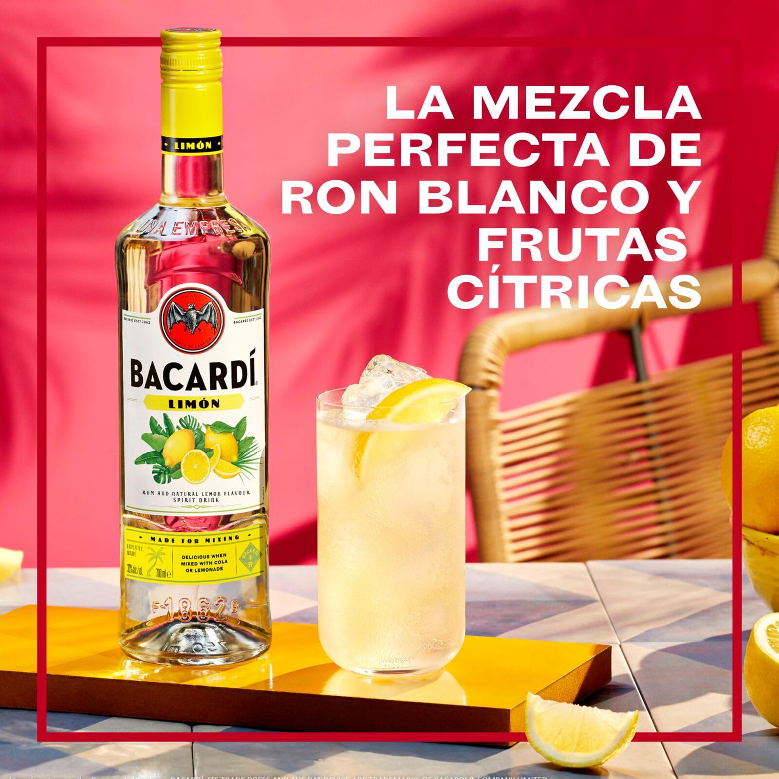 BACARDÍ Limón Ron Blanco Mezclado 27% 1 L