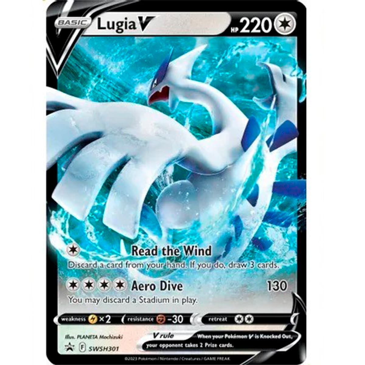 Giant Pokemon Cards GX, VMAX, EX, Vstar or V (English Version) (Lugia V SWSH301)