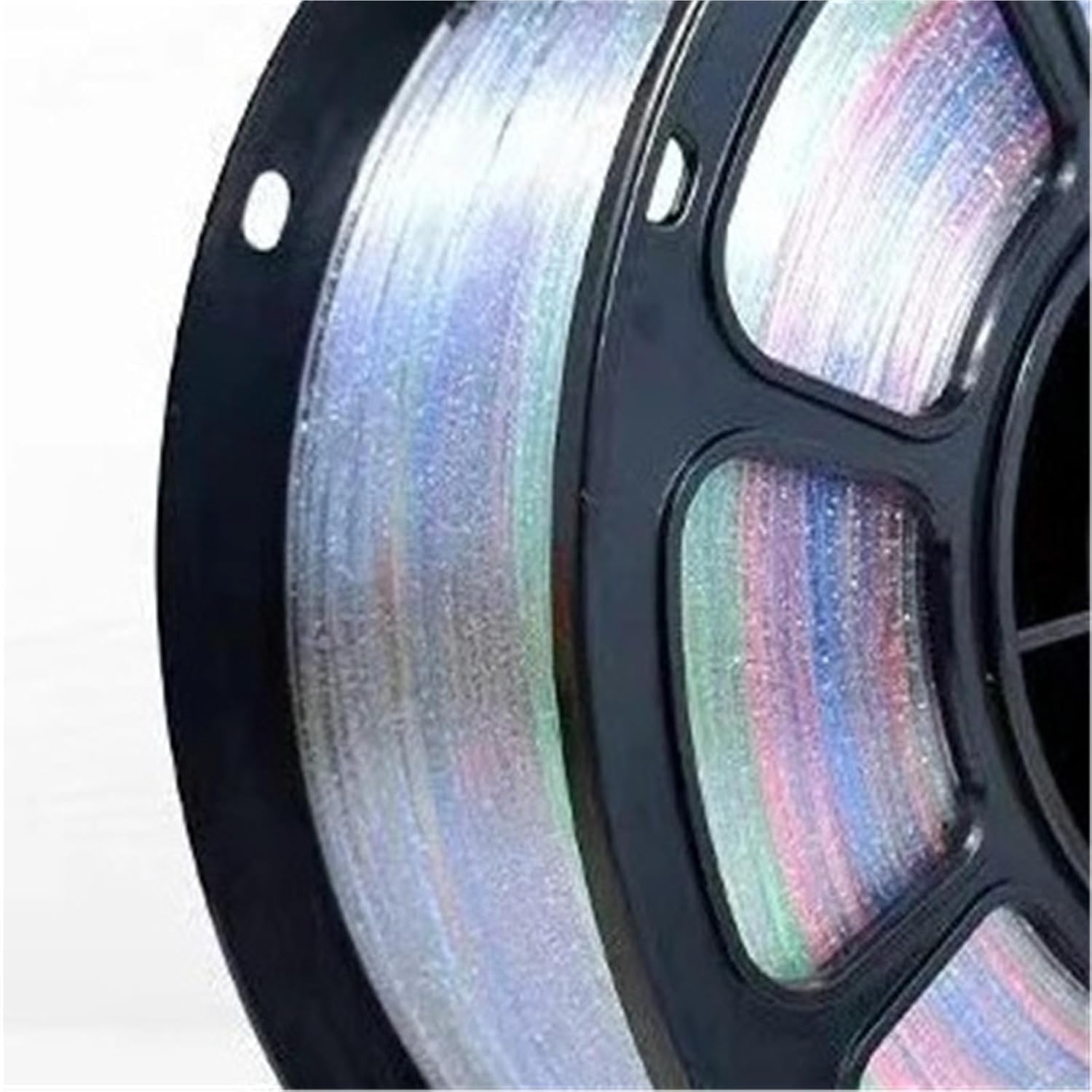 PLA Crystal Flash 3D Printer Filament 1.75mm, Point Rainbow & Crystal Sparkle Forest, 1Kg Spool