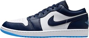 Nike Air Jordan 1 Low para hombre (Azul Marino/Blanco/Azul Universitario)