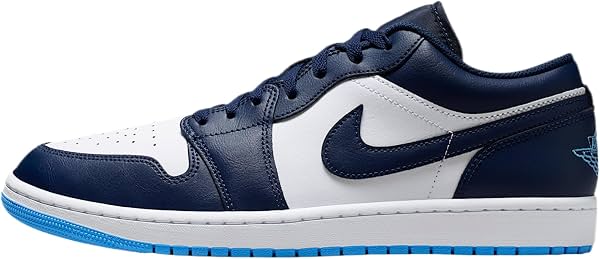 Nike Air Jordan 1 Low para hombre (Azul Marino/Blanco/Azul Universitario)