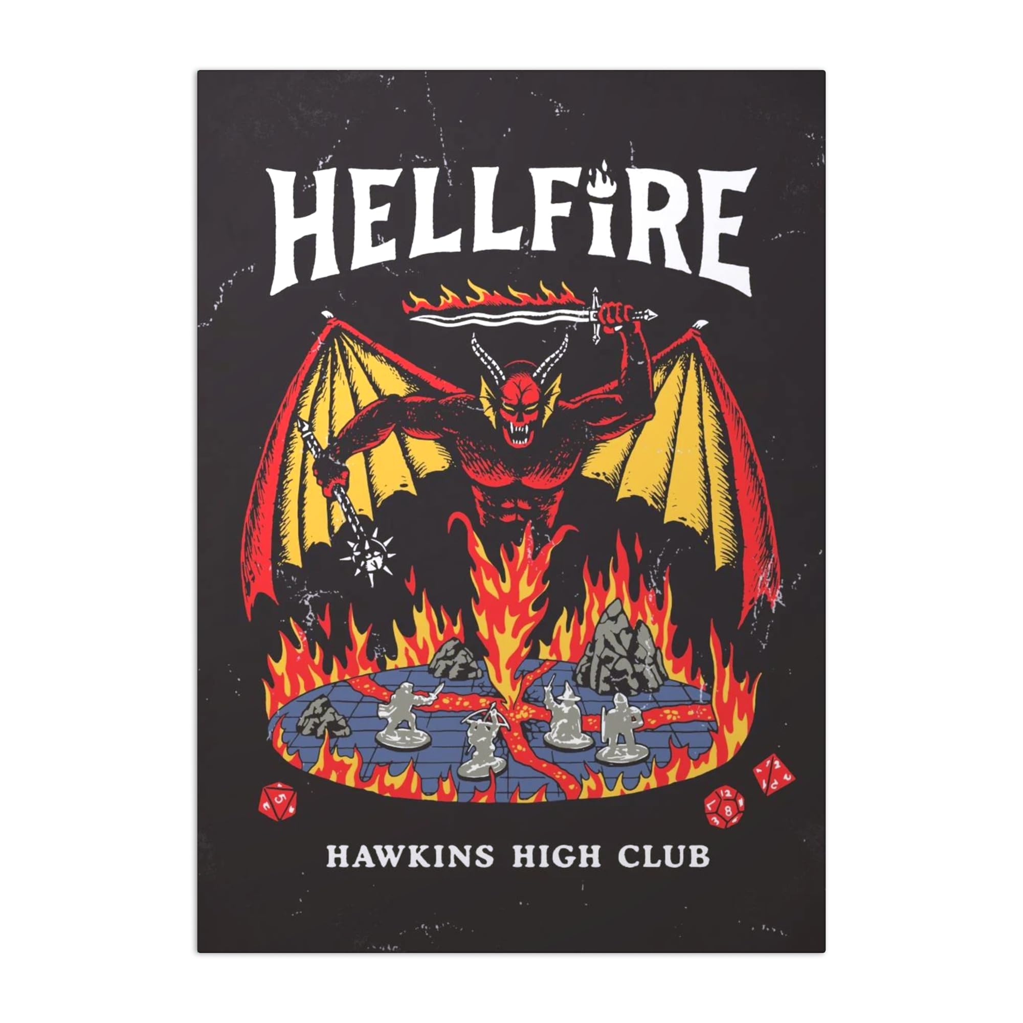 Displate Poster in metallo Stranger Things Series – Hellfire Club – Hawkins High Club – Poster da parete – Decorazione da parete – Poster in metallo – 32 cm x 45 cm