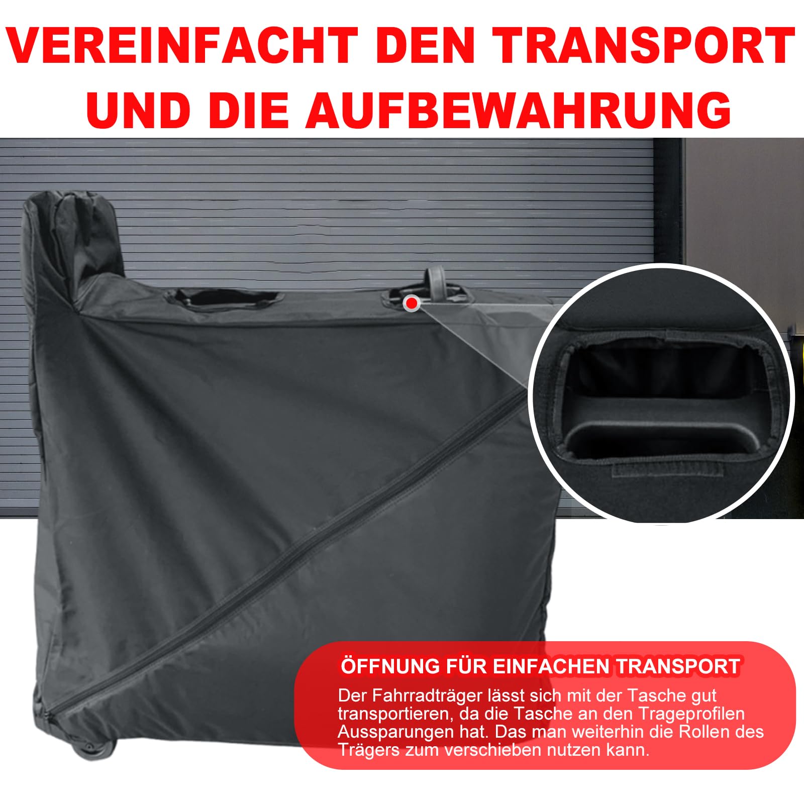 Tasche für Thule Fahrradträger Easyfold XT 3, Wasserdicht Transporttasche für Thule 934100 Kupplungsträger, Fahrradträgertasche aus Strapazierfähigem 600D Oxford-Gewebe, Staubdicht