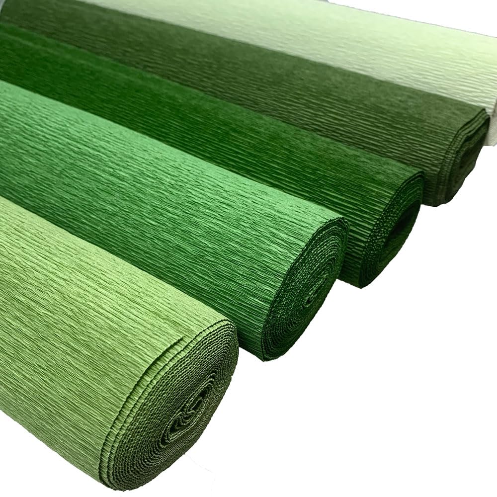 FloristryWarehouse Lot de 5 rouleaux de papier crépon italien Vert 180 g