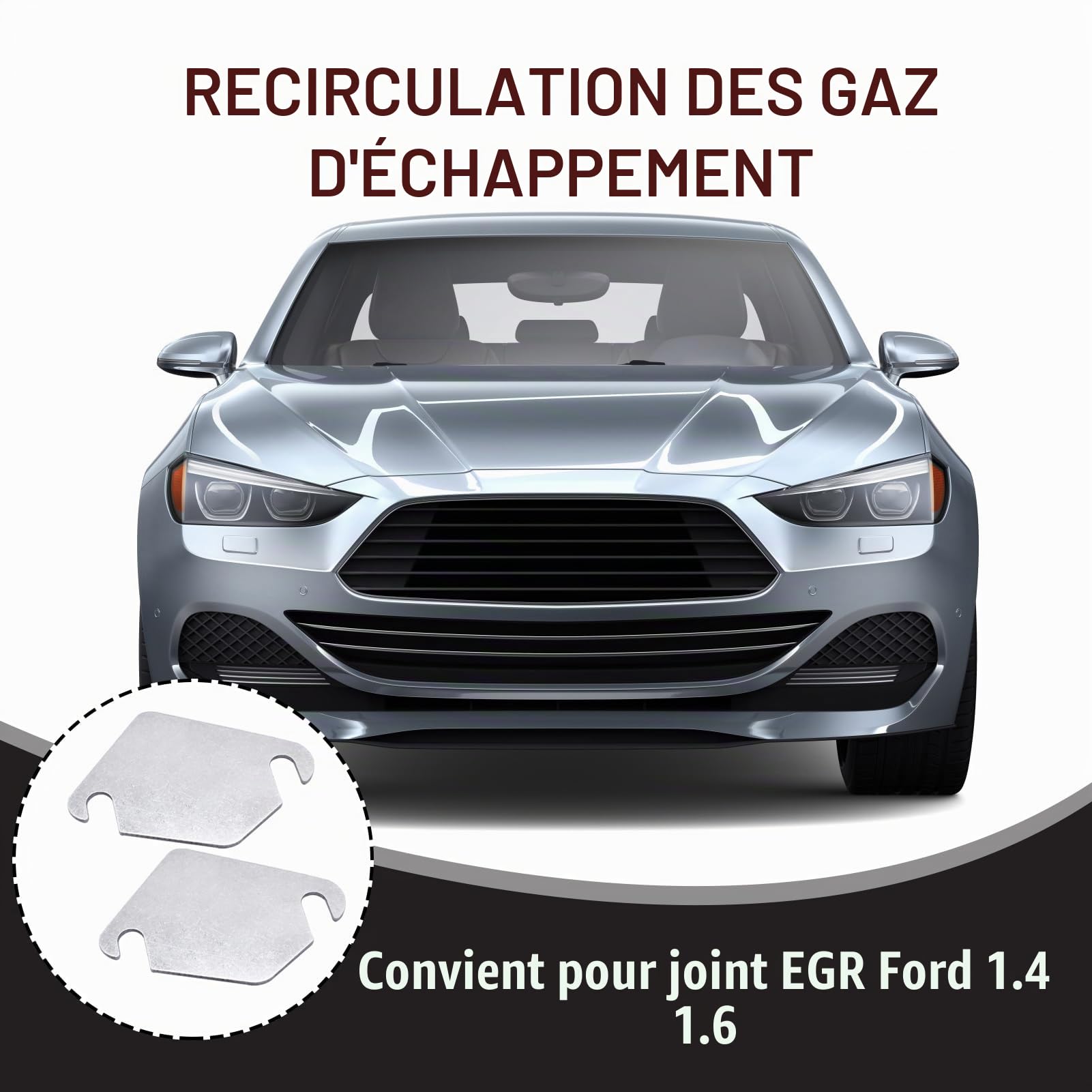 Lot de 2 soupapes EGR de découpage de plaques de verrouillage de rechange pour Fiesta 1.4 et 1.6 HDI C2 C3 C4 C5, Focus, sans trous, joint pour système