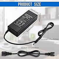 Vista 2 de TOBWOLF 3 Prong DC 12V 8A Power Supply Adapter, 96W AC 100V-240V to DC 12V 8A Transformer, 12V-8A Switching Adapter AC/DC Converter, AC/DC