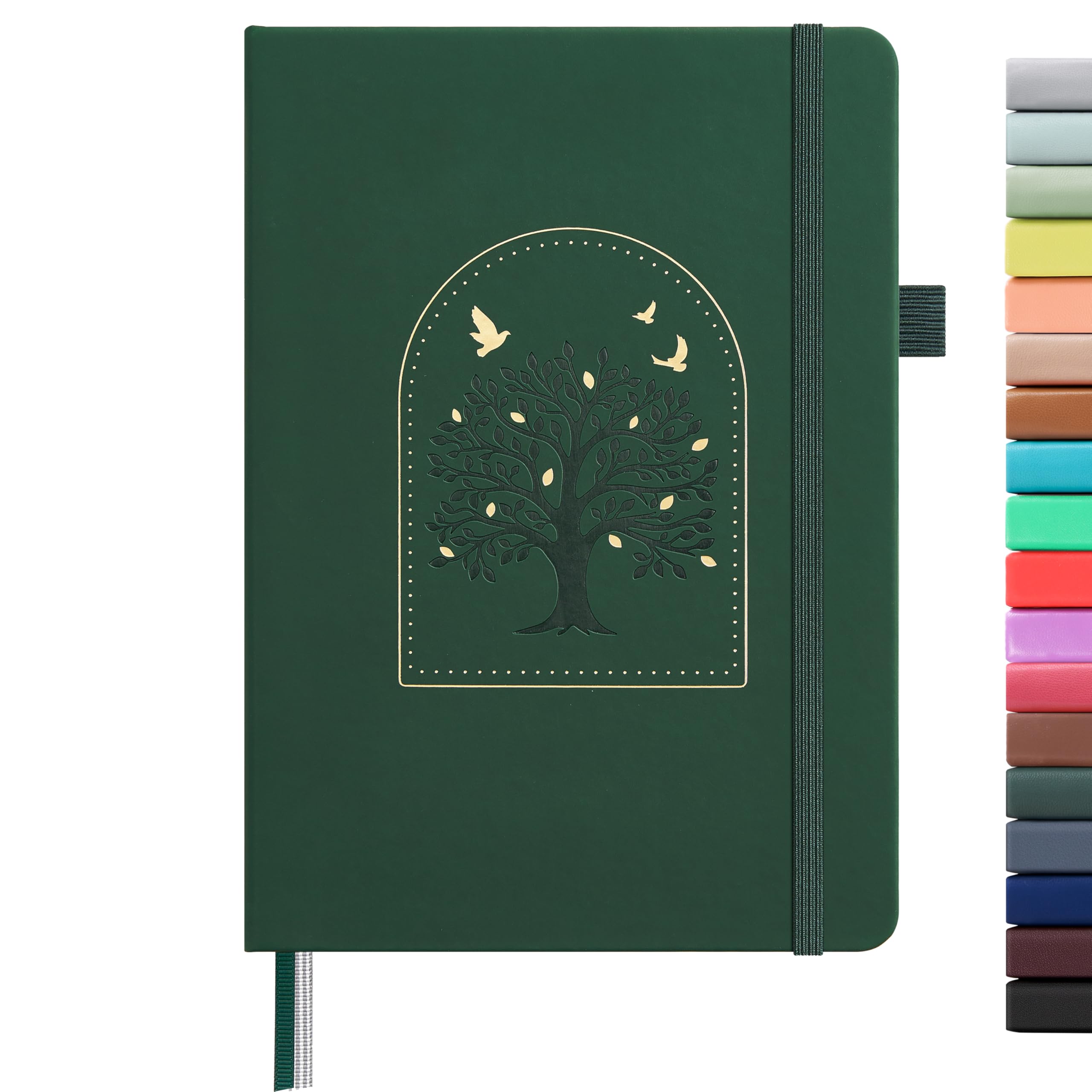 &And Per Se Lined Hardcover Notebook – A5 5.7"x8" College Ruled, 160 Pages, 100gsm Thick Paper – Aesthetic Journal for Women, Gift-Ready Planner, Everyday Writing Notebook (Dark Green) — image 1