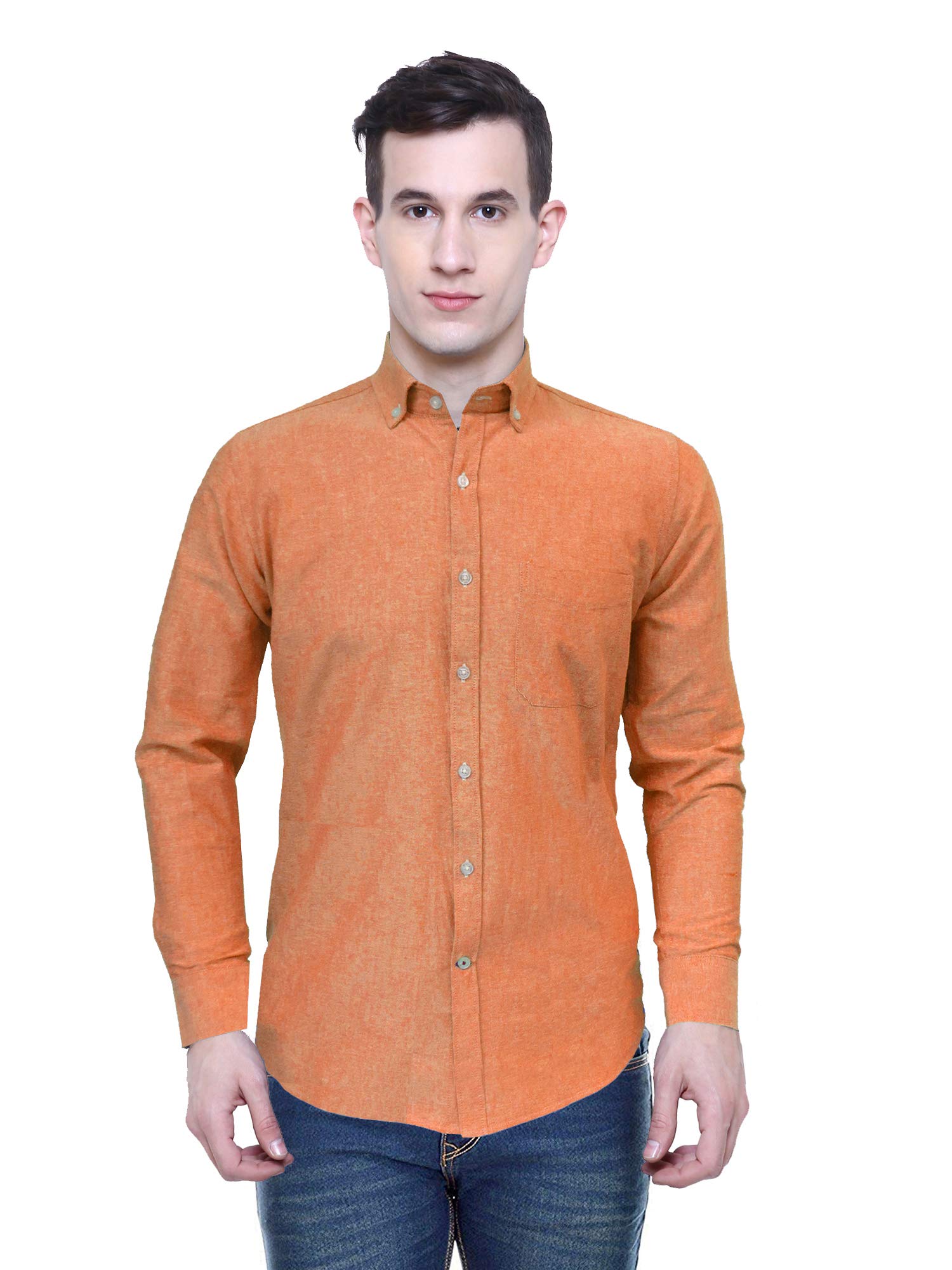 CLUB SPUNKY Mens Cotton Casual Shirt for Men Full Sleeves