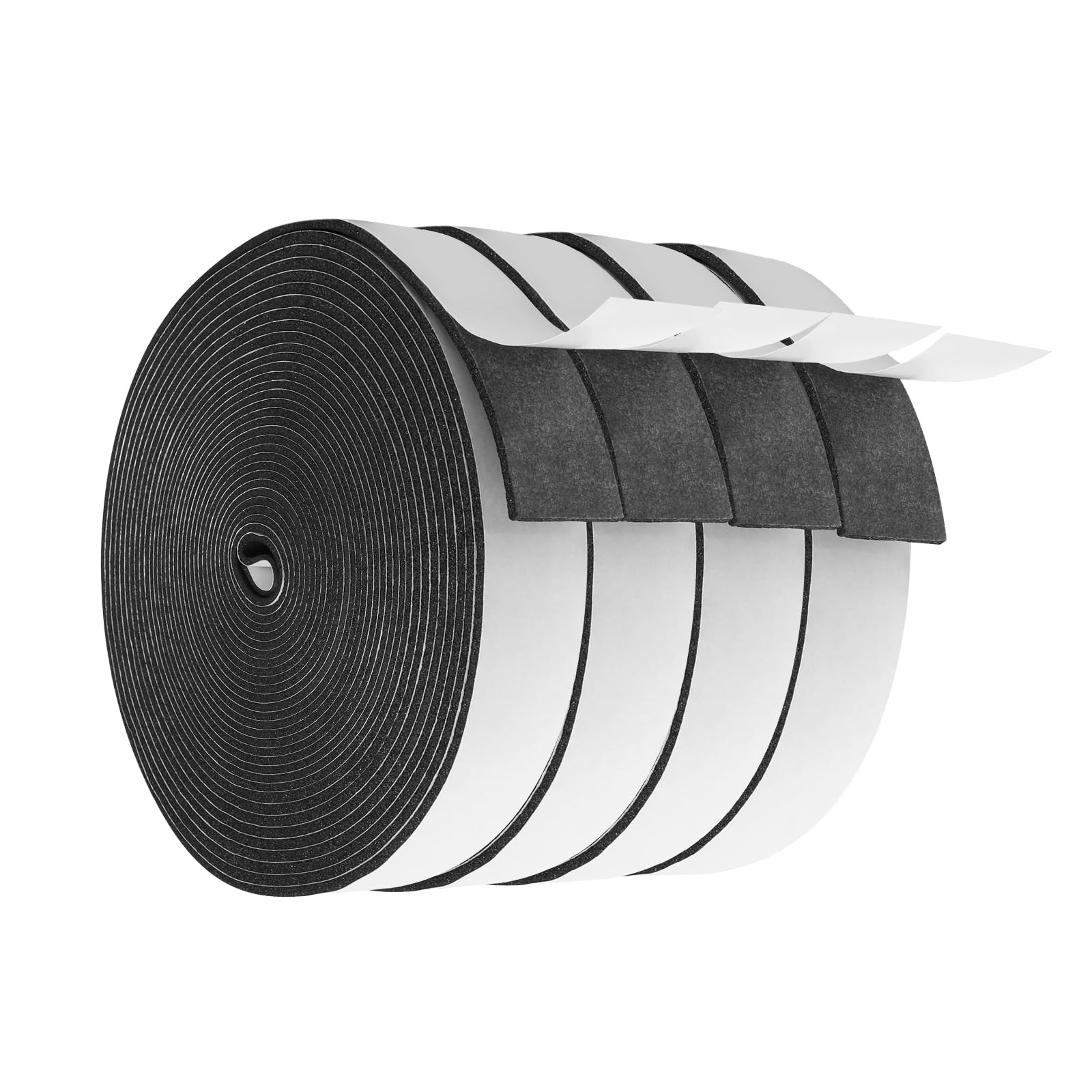 Vefhby Self-Adhesive Sealing Tape, Foam Rubber, Self-Adhesive Foam for Doors, Windows, Sound Insulation, Anti-Collision, Dustproof Sealing Tape (25mmx3mmx10m-4pcs)