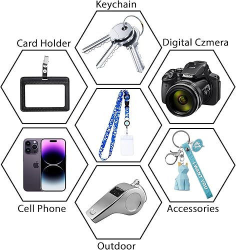 Miniatura 3 de Paquete de 4 cordones de crucero ajustables para tarjetas de identificación retráctiles, cordón desmontable para carnaval, crucero, impermeable,