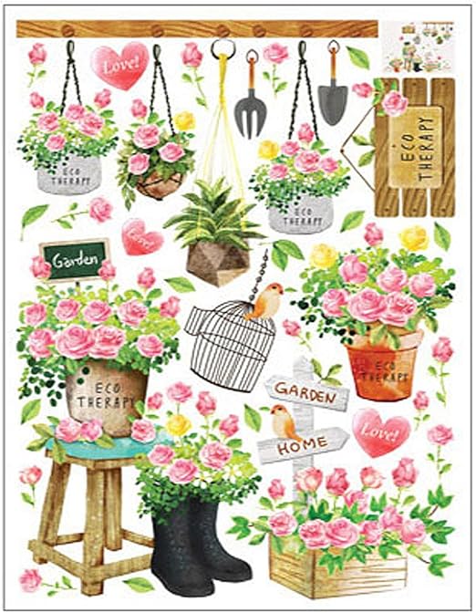 Amazon ケイ ララ ウォールステッカー かわいい 北欧 両面印刷 植木鉢 花 鳥かご おしゃれ 壁紙シール ウォールシール はがせる Diy 壁紙 シール ウォールステッカー オンライン通販