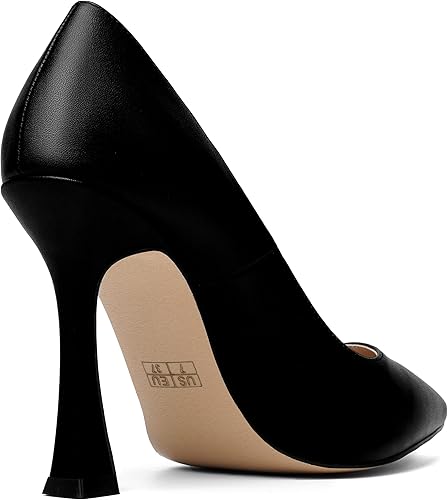 Vista 5 de AMBELIGHT Zapatos de tacón alto con punta puntiaguda mate para mujer, de 4 pulgadas
