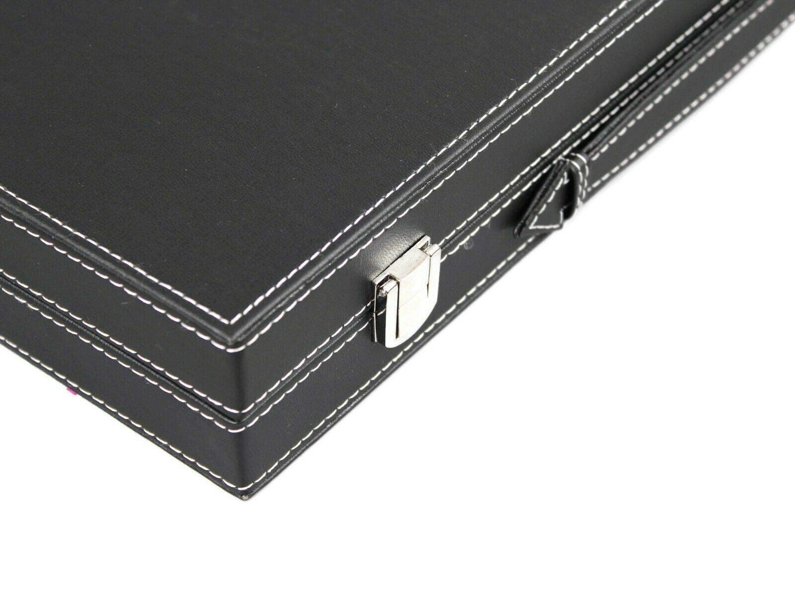 Leather Backgammon Set Graphene Grey- 15"