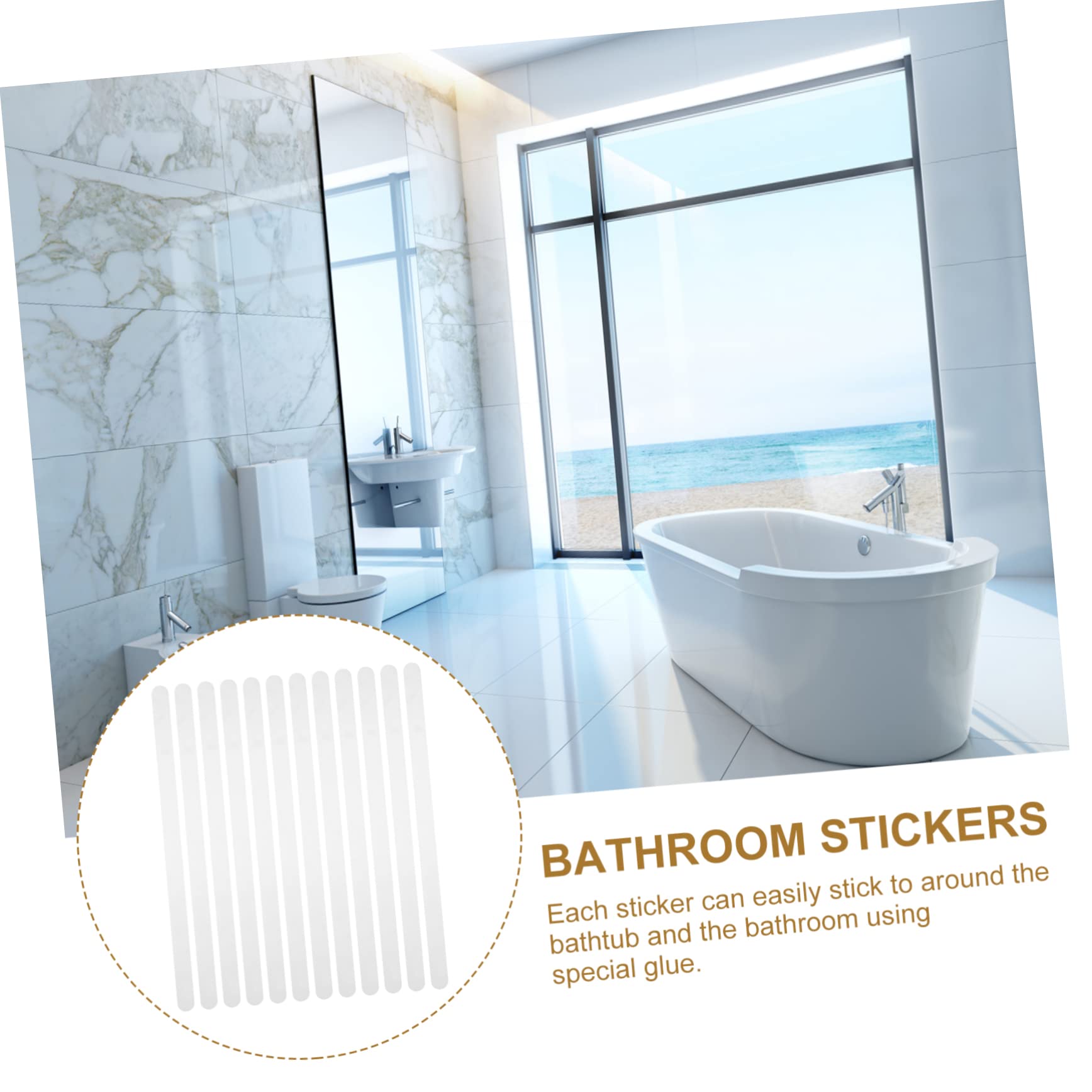 Cabilock 12piezas Pegatinas Antideslizantes para Bañera Suelo de Baño Peva Anti-Slip Decorativas Seguro para Ducha Cocina Baño Fácil Instalación