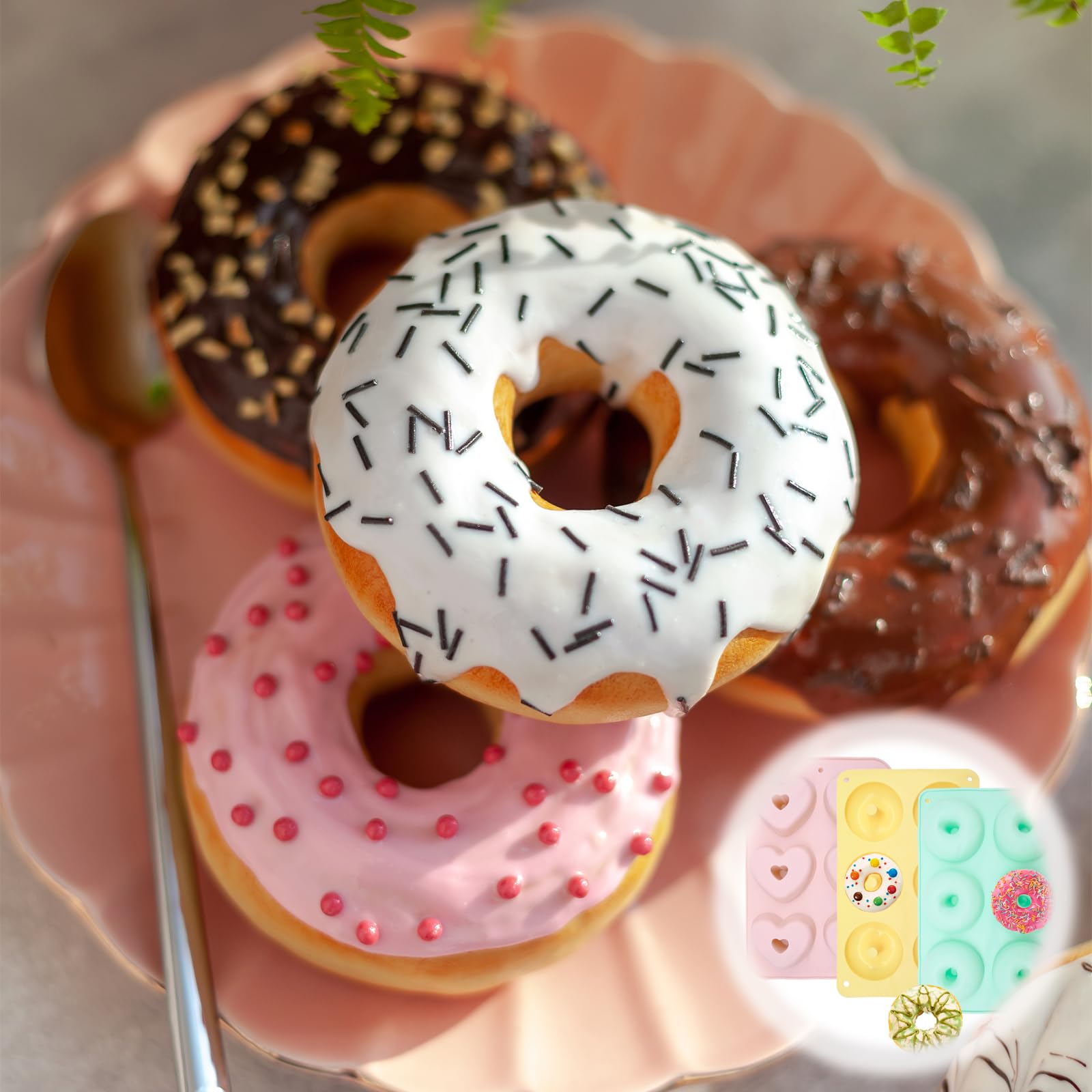11 Silikon Backformen Set – Donut, Herz & Blumen Formen Für Kuchen & Muffins