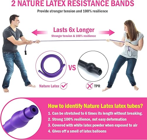 Miniatura 3 de Viajero Kit de barra de pilates para entrenamiento portátil de gimnasio en casa, 2 bandas de resistencia de ejercicio de látex, palos de 3