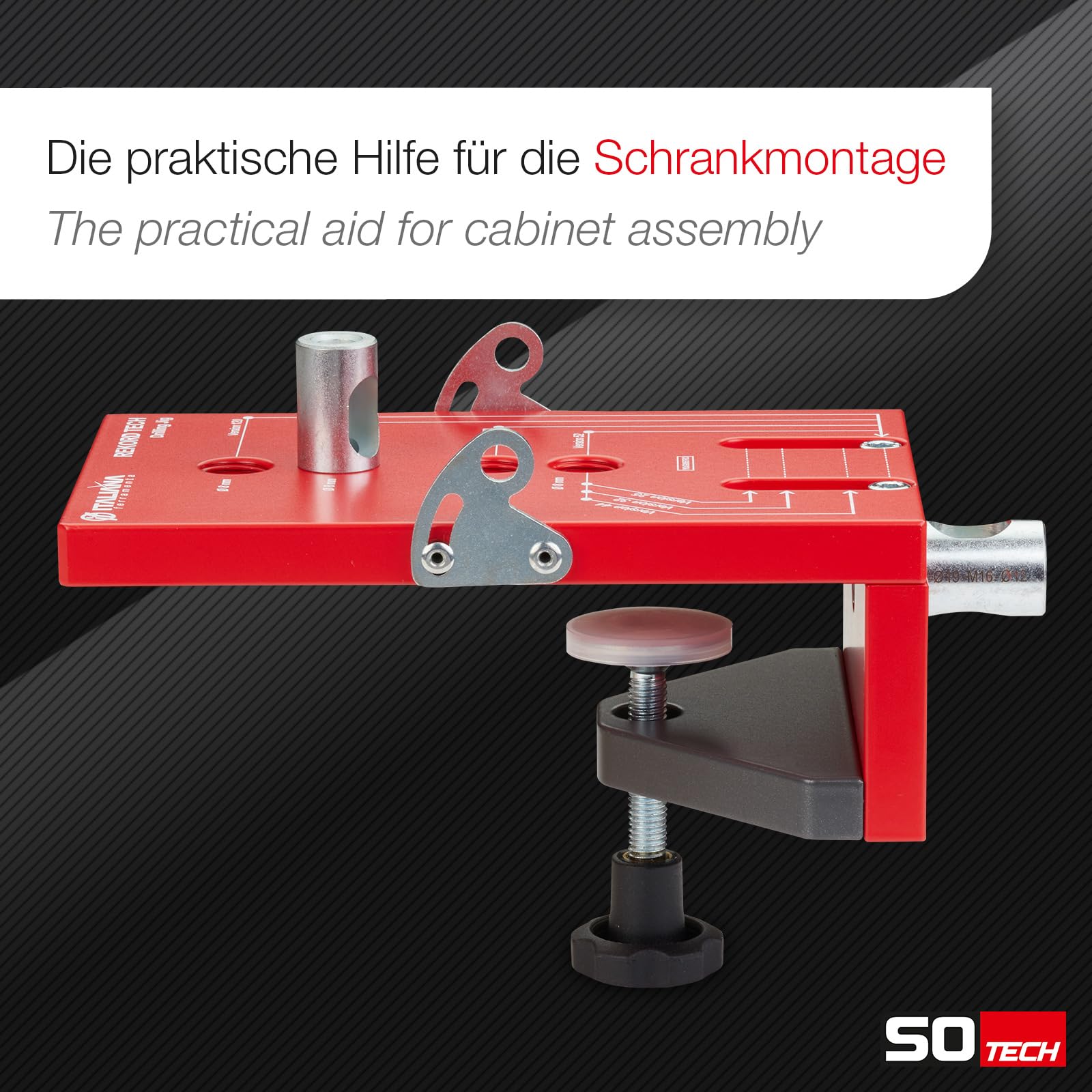 Dima di foratura/ausilio di foratura in alluminio per la regolazione dell'altezza dello zoccolo diametro Ø 12mm altezza 52-70mm