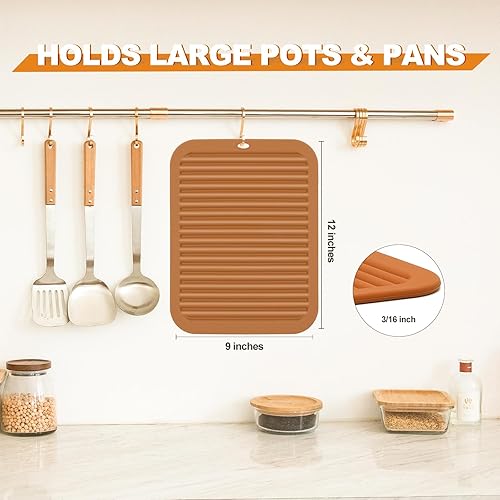 Miniatura 7 de Joyhalo Paquete de 4 salvamanteles de silicona para ollas y sartenes calientes, salvamanteles resistentes al calor de 480  para platos calientes,