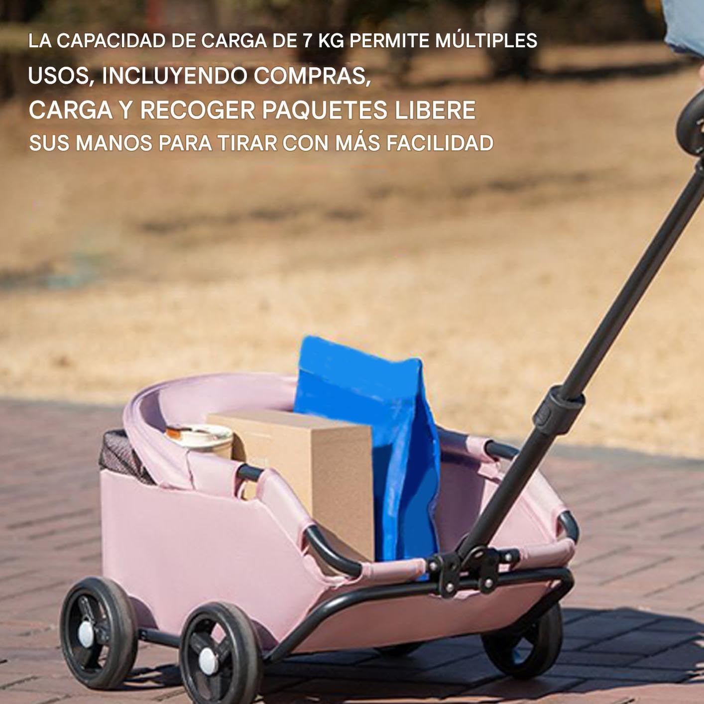 Coche para Perros | Coche para Gatos Plegable - Accesorios De Transporte Exterior Para Viajes Y Paseos - para Viajes, Paseos, Compras, Playa, Parque y Visitas al Veterinario