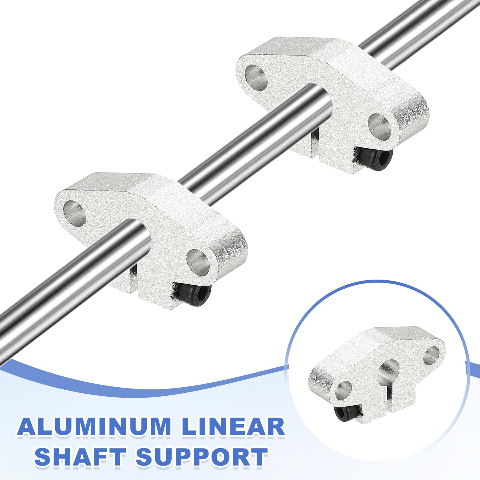 QUARKZMAN SHF6 Soporte Guía Lineal Aluminio Varilla 6mm ID Abrazadera Movimiento Paquete 4