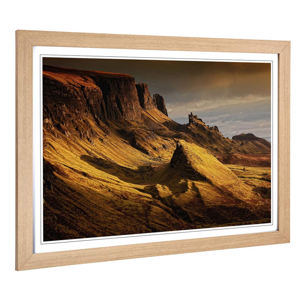 Big Box Art Framed Print Scotland Landscape (7) Design | Wall Art Picture | Home Decor for Kitchen, Living Room, Bedroom, Hallway, Oak, A2 / 24.5x18 Inch / 62x45cm