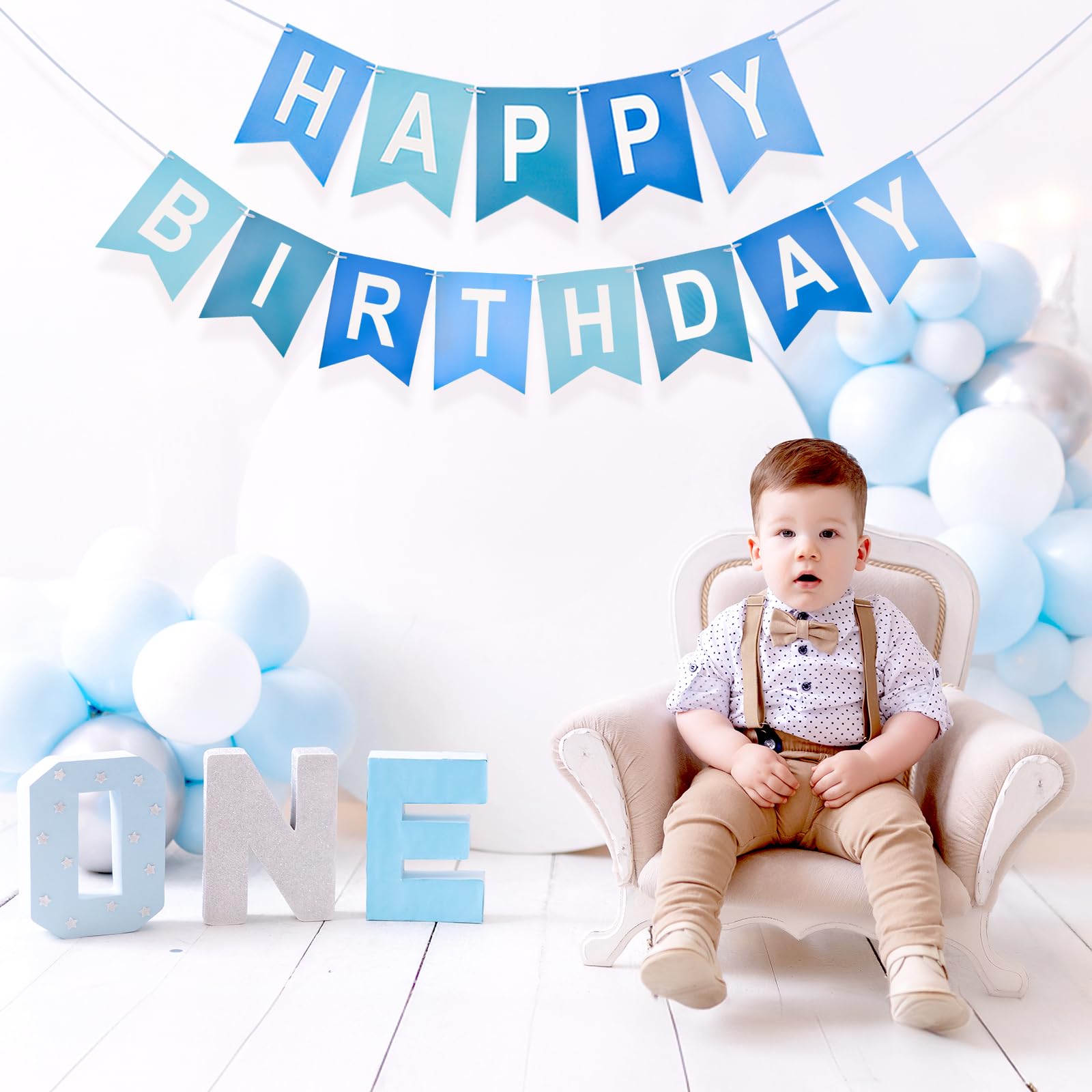 Festone Happy Birthday Pre-Assemblato 6M - Bandierine Compleanno Bambina, Rosa Con Nastro - Foto 6