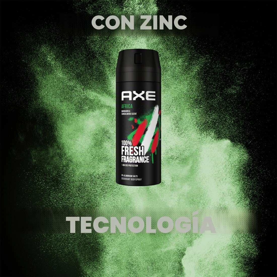 AXE Desodorante en spray corporal Africa con protección 48H contra el olor corporal sin sales de aluminio, 12 unidades