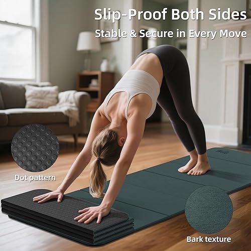 Miniatura 3 de Tapete de yoga extra grueso de 12 pulgada, equipo de pilates, 69 x 24 pulgadas, tapetes de entrenamiento sin olor para gimnasio en casa, tapetes de