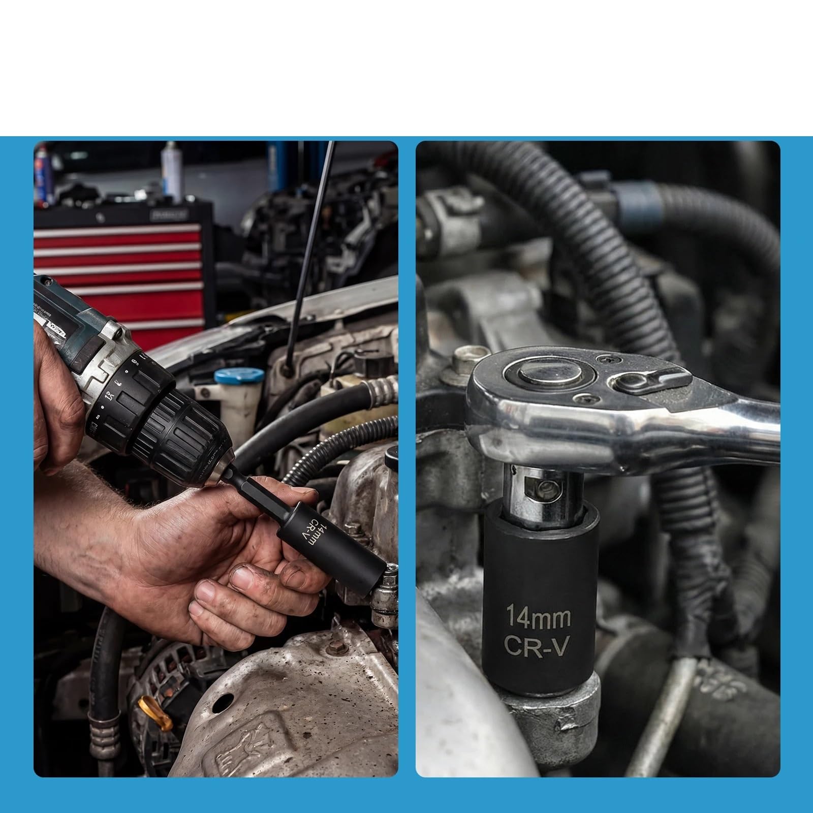27 sztuk 3/8 Drive zestaw głębokich nasadek udarowych klucz metryczny 7mm-19mm Do Auto Zestaw przedłużek