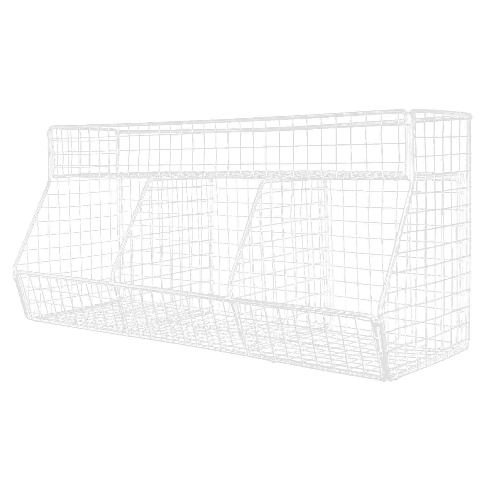 Panier Cuisine Mural PLAFOPE en acier inoxydable blanc organisateur 3 compartiments