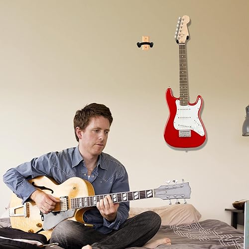 Miniatura 7 de DOMMI Juego de 4 colgadores de pared para guitarra, colgador de guitarra con gancho giratorio suave para guitarras de todos los tamaños, soporte de