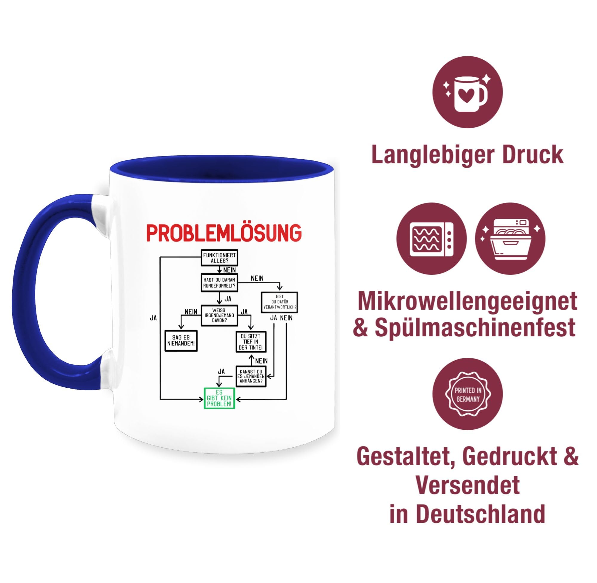 Problemlöser Tasse – Lustige Bürotasse Mit Flowchart Für Chefs & Kollegen