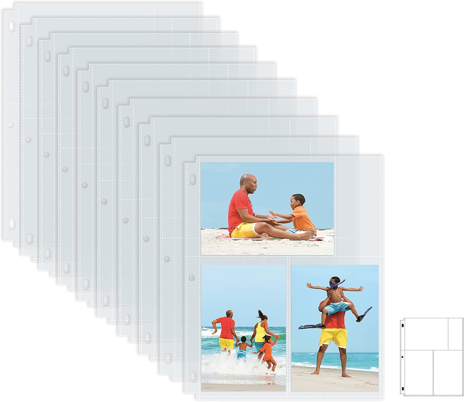 Photo Album Refill Sheets, 4 x 6 Inch Mixed Format, Heavyweight