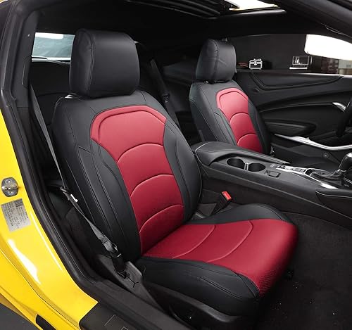 luxuperce Fundas de asiento personalizadas para Chevrolet Camaro 2016-2023 6 generación Camaro LT LS RS SS Coupé modelo Coupé cojín de piel