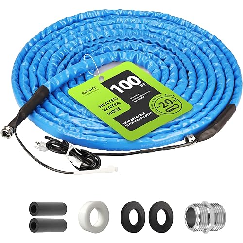 RVMATE Heated Water Hose for RV 100FT, -20 ℉ Antifreeze Heated RV Water Hose with Energy Saving Thermostat, for RV/Camper/Home/Garden, RV Accessories